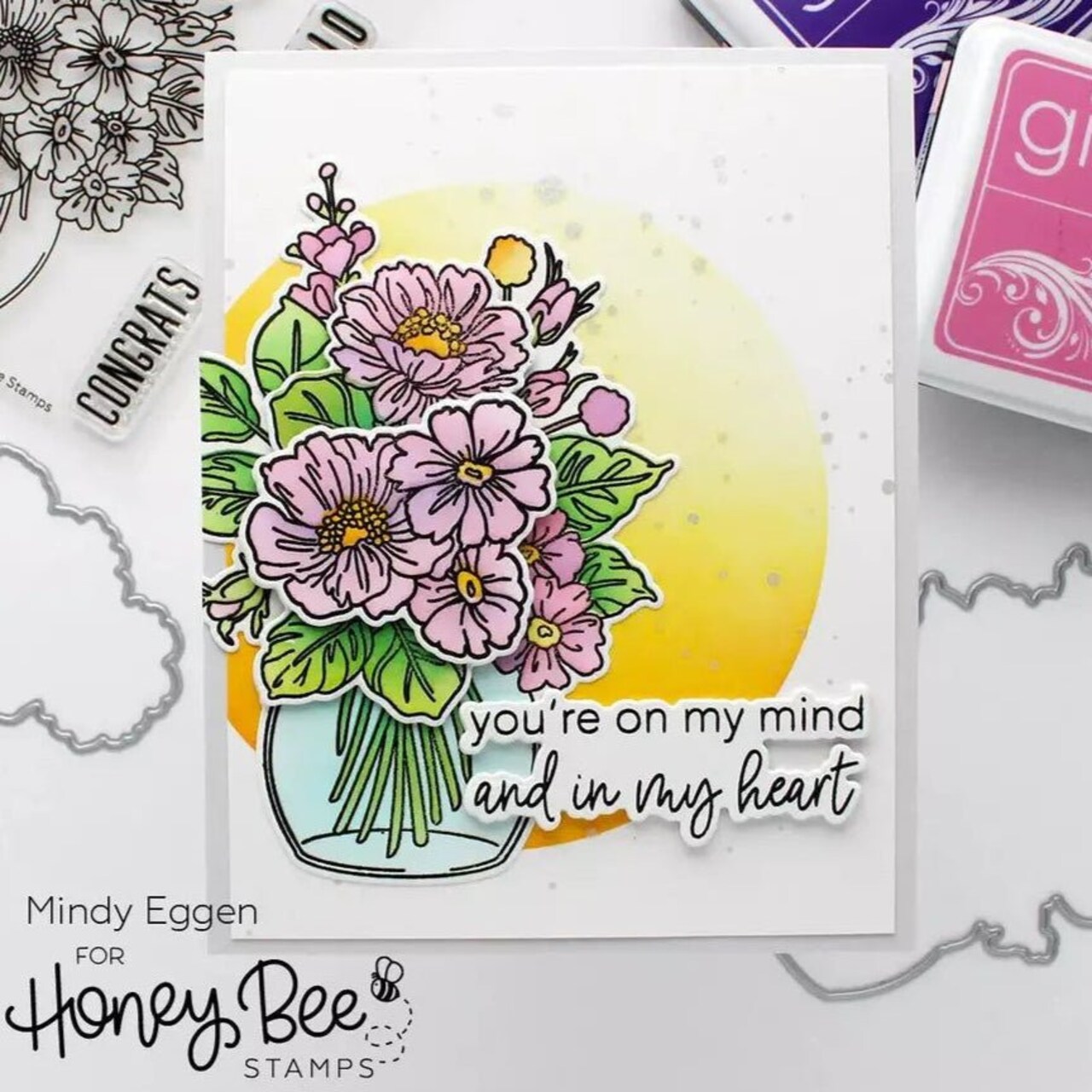 Floral Vase - Set of 6 - A2 4.25"x5.5" Coordinating Stencils - Retiring